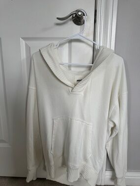 aerie Cream Oversized Hooded Sweater